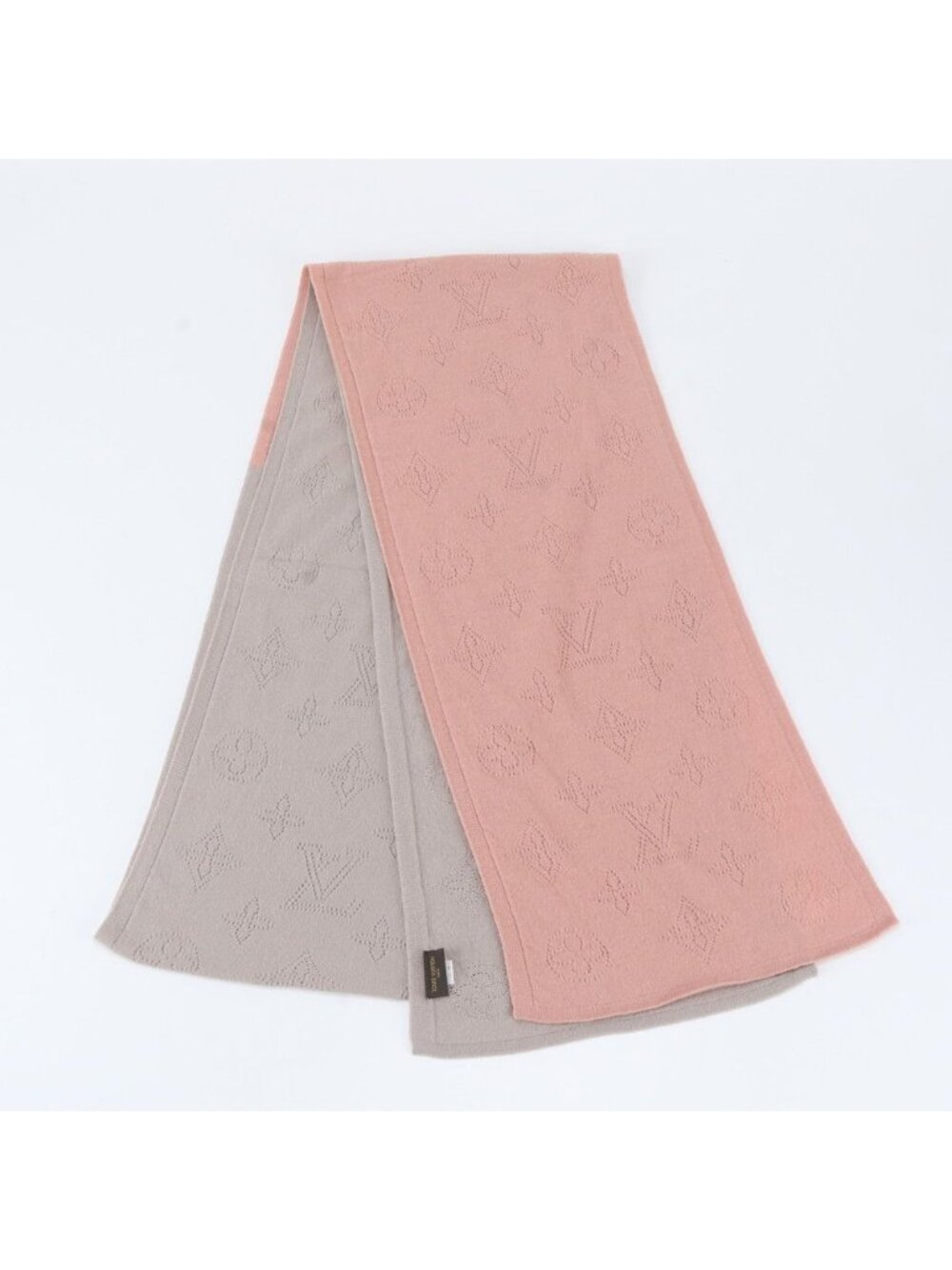 Louis Vuitton Echarpe Monogram Color Block Scarf Gray Pink